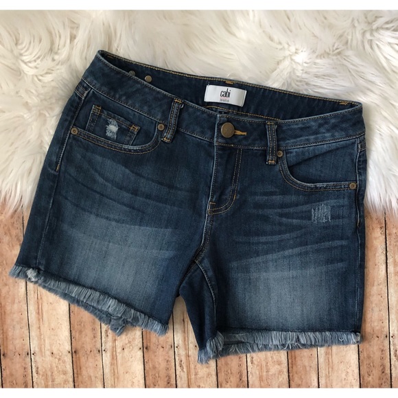 CAbi Pants - Cabi Tomboy Denim Cutoff Frayed Hem Shorts Size 2